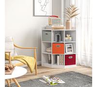 HOMCOM Meuble de rangement d'angle meuble enfant unité de rangement 9 niches 3 tiroirs non tissé MDF blanc