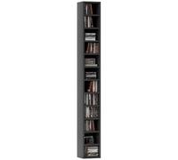 HOMCOM Meuble de Rangement pour 204 CD, Tour de Rangement avec 12 Cubes, 175 cm de Haut, bibliothèque pour Salon, Bureau à Domicile, Salle d'étude, Noir