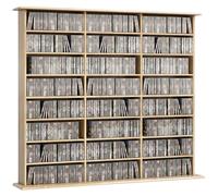 HOMCOM Meuble de rangement pour CD et DVD 145 x 24 x 126,3 cm Chêne