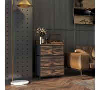 HOMCOM Meuble de rangement style industriel commode 4 tiroirs en tissu pliables et amovibles et 1 étagère - 60 x 29 x 85 cm