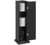 HOMCOM Meuble de Salle de Bain 3 Niveaux avec Porte-Papier Toilette intégré, Gain de Place pour Petits espaces, Noir