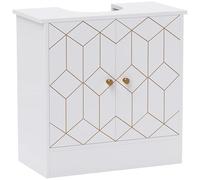 HOMCOM Meuble de salle de bain avec étagère réglable et compartiment ouvert pour lavabo avec ou sans piédestal, 60 x 30 x 60 cm, blanc