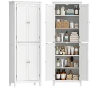 HOMCOM Meuble de Salle de Bain Colonne 4 Portes 60 x 30 x 170 cm Blanc