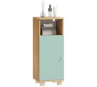 HOMCOM Meuble de Salle de Bain, Meuble de Rangement étroit avec Placard à Porte et Compartiment Ouvert, Armoire Salle de Bain, Salon, Chambre, Petits espaces, 30x30x80cm, Vert