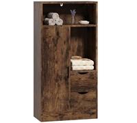 HOMCOM Meuble de salle de bain Slim, meuble de salle de bain peu encombrant avec 2 tiroirs, compartiments ouverts, étagères réglables, armoire de sol pour salle à manger, salon, cuisine, 50 x 25 x 100