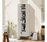 HOMCOM Meuble de Salle de Bain Suspendu à Colonne avec Étagères Réglables et Fermeture Soft Close, 30x31,5x160 cm, Blanc