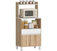 HOMCOM Meuble Micro Onde Buffet Cuisine 60 x 40 x 131 cm Chêne