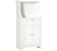 HOMCOM Meuble Micro-Ondes avec 1 Tiroir 2 Portes 60 x 40 x 122,5 cm Blanc