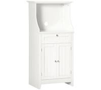 HOMCOM Meuble Micro-Ondes avec 1 Tiroir 2 Portes 60 x 40 x 122,5 cm Blanc | Armoire de Cuisine