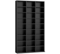 HOMCOM Meuble porte-CD 9 étagères avec 21 étagères, étagère pour 835 CD/500 DVD/640 Blu-ray gain de place, 100x24x175 cm, Noir