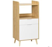 HOMCOM - Meuble pour micro-ondes - Panneau de particules - 58x40x118cm - Bois naturel