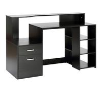 HomCom – Bureau informatique multimédia Design Multi-rangements – 137 x 55 x 92 cm – Noir