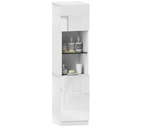HOMCOM Meuble Salle de Bain Haute, Meuble de Rangement Colonne avec 2 Portes, étagères réglables, niches Ouvertes, pour Toilette, Petits espaces, 40 x 38 x 160 cm Blanc