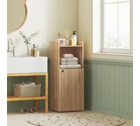 HOMCOM Meuble salle de bain, meuble de rangement étroit 4 niveaux, placard, compartiment ouvert, 40 x 31 x 104 cm, chêne jaune