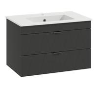 HOMCOM Meuble sous-évier Noir 76x46x50 cm