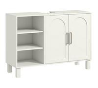 HOMCOM Meuble sous Lavabo, Meuble de Salle de Bain, 90 x 30 x 63 cm, Crème