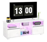 HOMCOM Meuble TV 120 cm Meuble Télé LED TV pour Téléviseur 55 Pouces Blanc