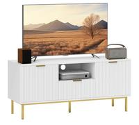 HOMCOM Meuble TV 120 cm pour Téléviseur Jusqu'à 50 Pouces Tiroir Blanc