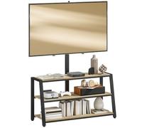 HomCom Meuble TV avec support - angle ajustable 35° - 108x41x135cm - effet bois naturel