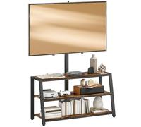 HOMCOM Meuble TV avec Support Orientable 35° 108x41x135cm Marron | Meuble Télé pour Téléviseurs de 32-70 Pouces, Étagères Ouvertes, Banc TV Industriel, pour Salon Chambre à Coucher