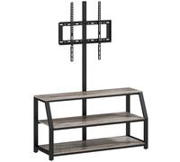 HOMCOM Meuble TV avec support pour téléviseurs jusqu'à 72 pouces, meuble télé avec 2 étagères ouvertes, 110x43x150cm, gris