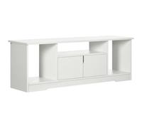 HOMCOM Meuble TV Banc TV Design Contemporain 120L x 30l x 41H cm Blanc