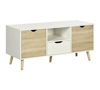 HOMCOM Meuble TV Banc TV sur Pied avec 2 Placards en Bois 110 x 40 x 50 cm