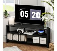 HOMCOM Meuble TV d'angle pour télévision 47 Pouces, Meuble TV Moderne avec 2 étagères Ouvertes pour Salon, Chambre à Coucher, Noir