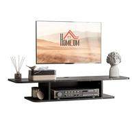 HOMCOM Meuble TV Flottant pour téléviseurs jusqu'à 40", Console multimédia Murale avec étagère de Rangement, Centre de Divertissement, Noir