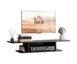 HOMCOM Meuble TV Flottant pour téléviseurs jusqu'à 40", Console multimédia Murale avec étagère de Rangement, Centre de Divertissement, Noir