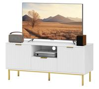 HOMCOM Meuble TV, meuble télé pour 40 pouces avec 2 portes à fermeture douce, tiroir et compartiment ouvert, 120x39x54cm, blanc