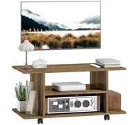 HOMCOM Meuble TV Moderne Meuble de rangement Table Mobile Meuble de chambre Etagère Bibliothèque Noyer