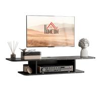 HOMCOM Meuble TV Mural pour téléviseurs jusqu'à 40", Console média, Noir | Montage mural, étagère de rangement, centre de divertissement