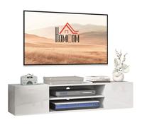 HOMCOM - Meuble TV - Panneaux de particules - 140x30x30cm - Blanc
