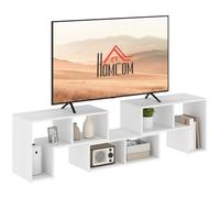 HOMCOM Meuble TV pour téléviseur jusqu'à 75 Pouces Blanc Effet Bois