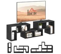 HOMCOM Meuble TV pour téléviseurs jusqu'à 75 Pouces, Noir Effet Bois