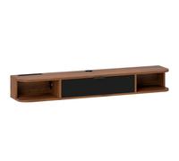 HOMCOM Meuble TV Suspendu, Meuble Télé pour Téléviseur jusqu'à 50 Pouces, Tiroir Rabattable, 2 Étagères, 120x24x16cm, Noyer