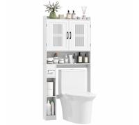 HOMCOM Meuble WC Dessus de Toilette/Machine à Laver 80x19,5x170cm Blanc