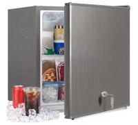 HOMCOM Mini-congélateur Table Top 35 L, Porte Réversible Verrouillable, Température Réglable, Étagère Amovible, Pour Chambre ou Bureau, Gris