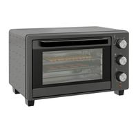 HOMCOM Mini Four 21L 1400W 100-230°C 60 Min avec Fenêtre Gris | Incl. ramasse-miettes, plaque de cuisson, grille, mini four, four à pizza