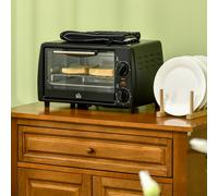 HOMCOM Mini four électrique 10L 1 grille et 1 plateau, température réglable de 100°C à 230°C, Minuteur 60 min, 36,5x26x22 cm