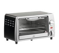 HOMCOM Mini four électrique 10L avec 1 grille et 1 plateau, température réglable de 100°C à 230°C, Minuteur 60 min, 36,5x26x22cm, argent