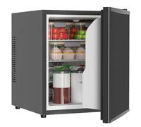 HOMCOM Mini réfrigérateur 44 L/46 canettes Petit réfrigérateur avec thermostat réglable, étagères réglables, éclairage intérieur, pieds réglables pour chambre à coucher, bureau, dortoir, noir