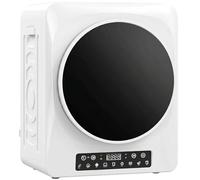HOMCOM Mini sèche-linge à évacuation d'air 5 kg avec 9 programmes jusqu'à 60 °C, 1000 W avec protection anti-plis, double filtre, écran tactile LED, minuterie, sécurité enfant pour camping-car, maison