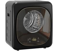 HOMCOM Mini sèche-linge à linge avec 5 programmes, 800 W, 4 kg, jusqu'à 60 °C, sur pied, montage mural, avec capteur intelligent, minuterie et affichage tactile, noir