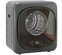 HOMCOM Mini sèche-linge avec 5 programmes 800W 4kg jusqu'à 60℃ gris | Autonome, mural, sèche-linge à évacuation, capteur intelligent, minuterie et écran tactile