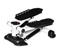 HOMCOM Mini Stepper Mini-vélo Fitness Vélo d'appartement écran LCD avec Deux Grandes pédales Métal ABS Blanc+Noir 48 x 34 x 21 cm