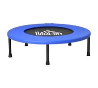 HOMCOM Mini Trampoline de Fitness, Ø 81 cm, Trampoline d'exercice avec Pieds antidérapants, capacité de 100 kg, Usage intérieur/extérieur, pour Gymnastique, entraînement, Bleu et Noir