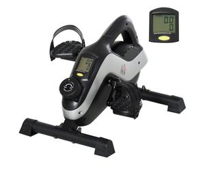 HOMCOM Mini vélo d'appartement Compact 8 Niveaux Silencieux Portable Noir | Pedalier d'appartement, Résistance Magnétique, Vélo d'exercice, Écran LCD, Exercice pour Bras et Jambes, Personnes Âgées