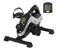 HOMCOM Mini vélo d'appartement, pedalier d'appartement compact 8 niveaux résistance magnétique vélo d'exercice silencieux et portable écran LCD exercice pour bras et jambes, personnes âgées, noir